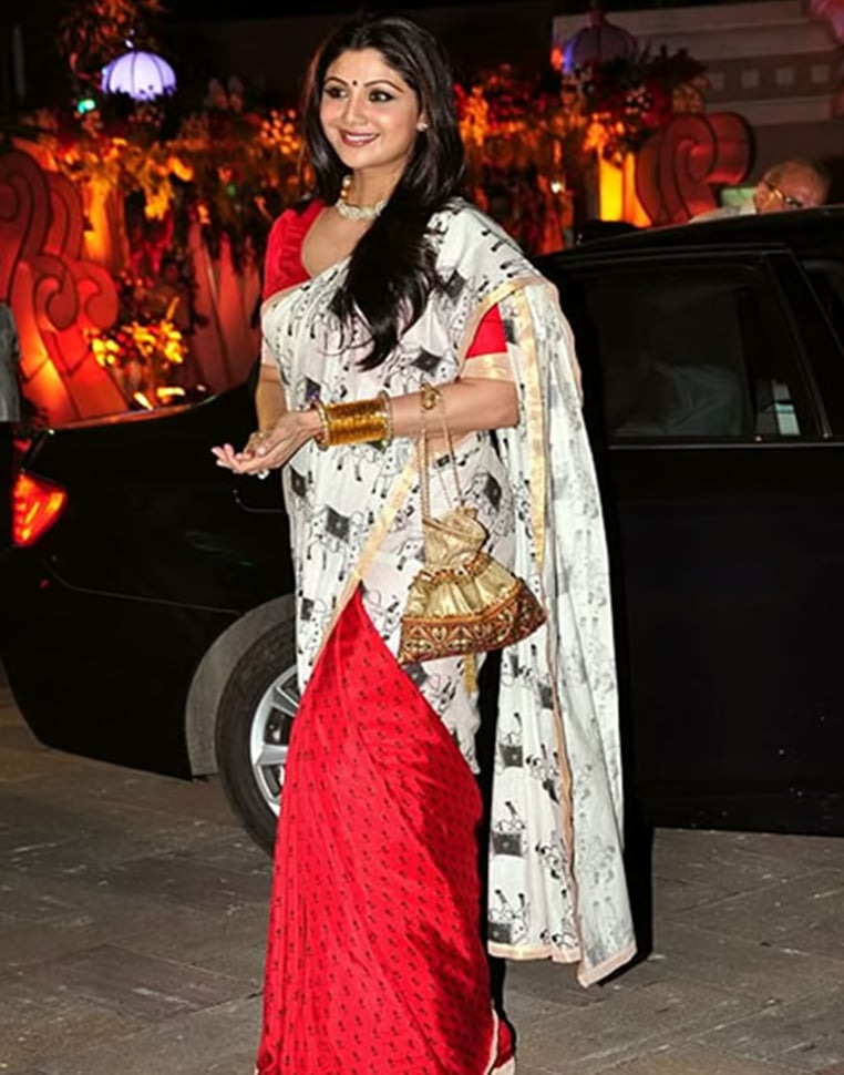 Shilpa Shetty dans un sari Masaba Gupta